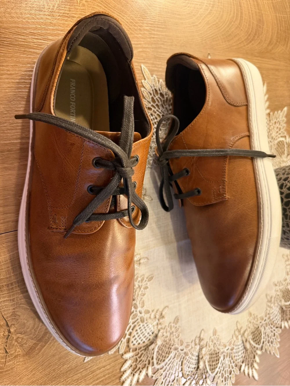 Men’s Franco Fortini Brown Leather Cognac Athletic Style Oxfords size 11.5M md i